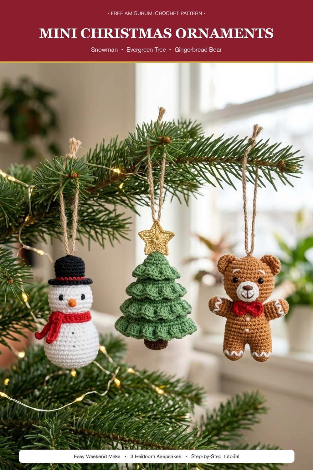 Mini Christmas Amigurumi Ornaments (Free Crochet Pattern) – Panda Patterns